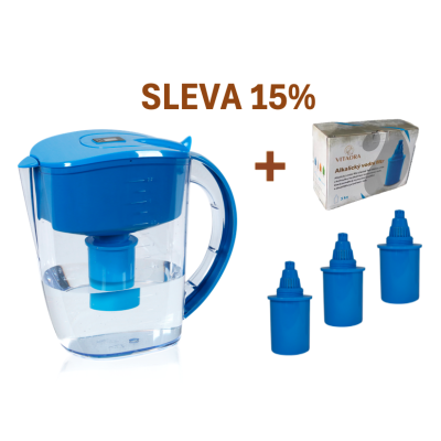 Filtrační ALKALICKÁ konvice MODRÁ + 3 filtry
